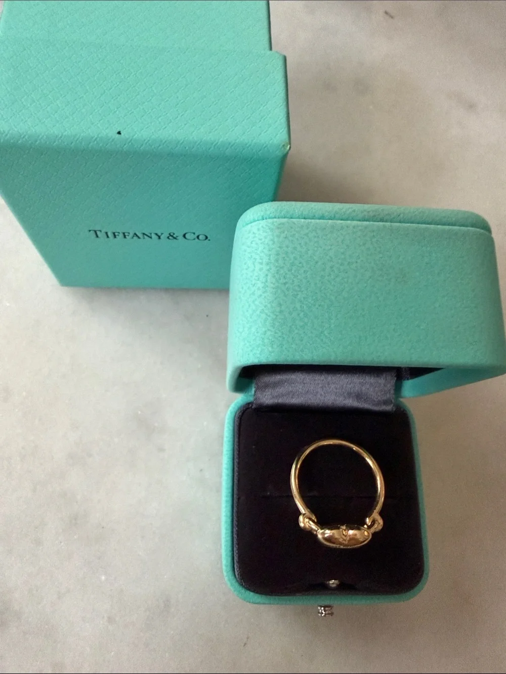 Authentic Tiffany & Co.  18 Carat Gold Return To Tiffany Full Heart Ring Size 7
